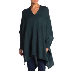 LA CLASSE COUTURE Forest Green V-Neck long sleeve Poncho Sweater, SIZE S